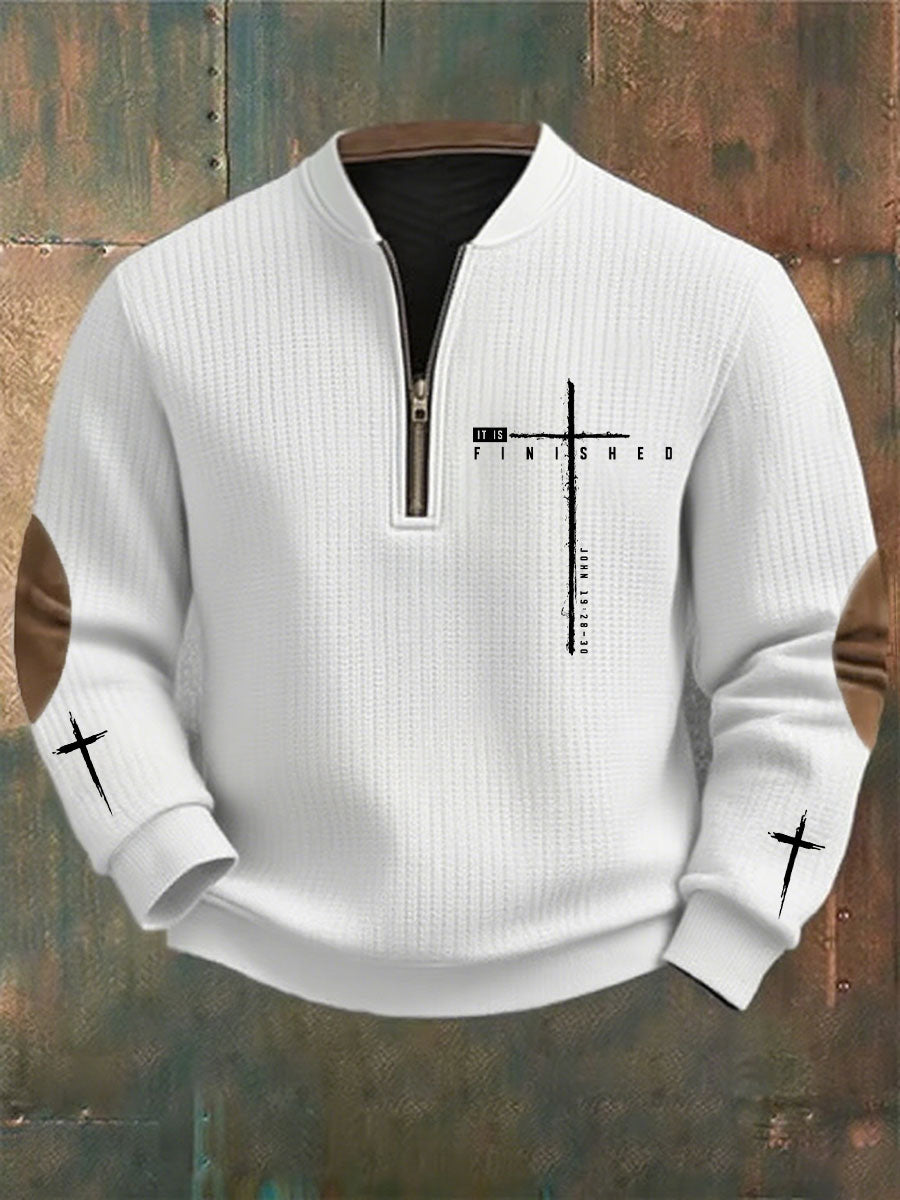 Men's It Is Finished Cross Printed Casual Top