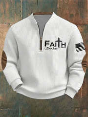 Men's Faith Over Fear  Cross Printed Casual Top