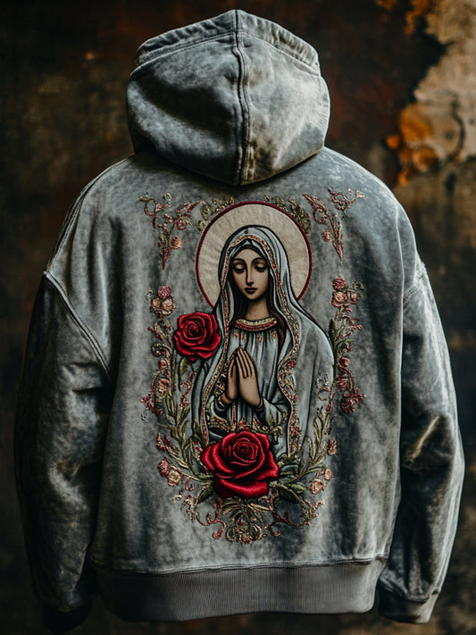 Men's Faith Christianity Art Print Oversized Drop-Shoulder Hoodie With Pockets