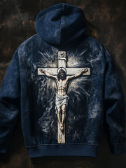 Men's Jesus Faith Christianity Art Oversized Drop-Shoulder Hoodie With Pockets