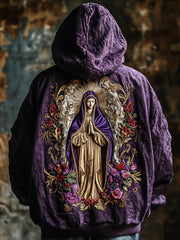 Men's Faith Christianity Art Print Oversized Drop-Shoulder Hoodie With Pockets