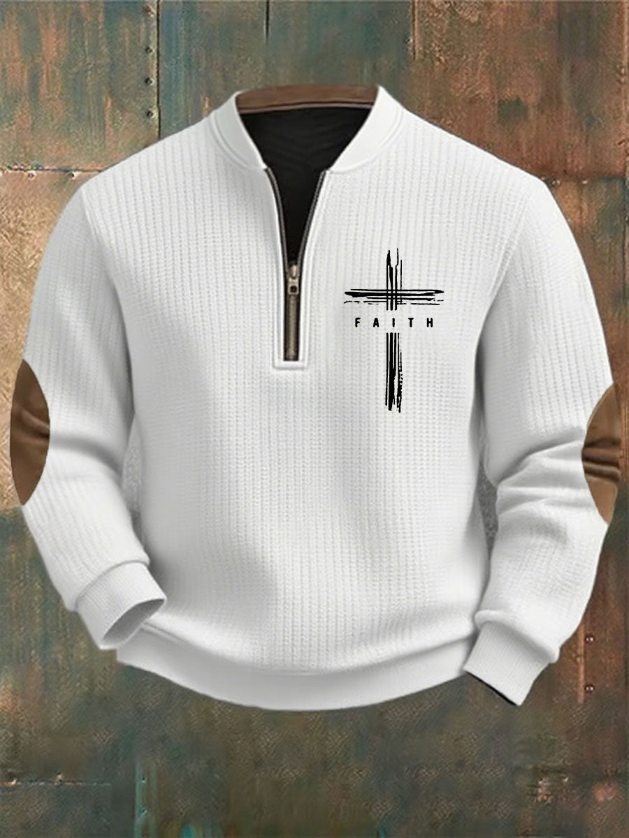 Men's Faith Cross Printed Casual Sweatshirt