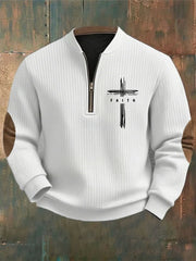 Men's Faith Cross Printed Casual Sweatshirt
