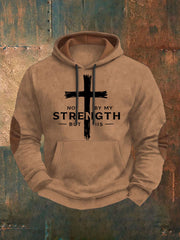 Men's Not By My Strength But His Printed Casual Hoodie