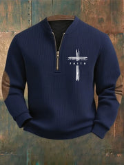 Men's Faith Cross Printed Casual Sweatshirt