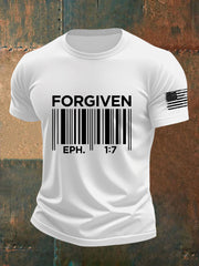 Men's Christian Bible Verses Forgiven Short Sleeve T-shirt
