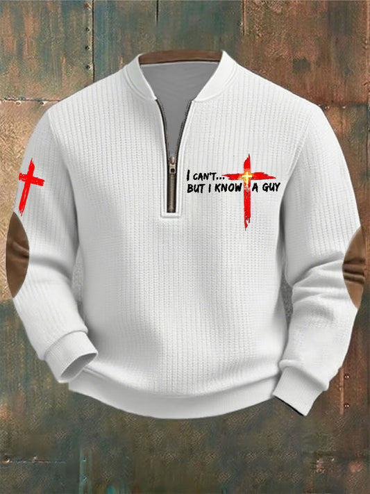 Men's Christian Bible Verses Faith Cross Printed Casual Top
