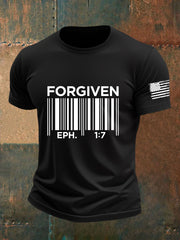 Men's Christian Bible Verses Forgiven Short Sleeve T-shirt