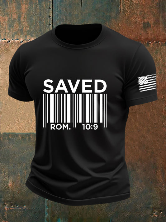 Men's Christian Bible Verses Saved Short Sleeve T-shirt