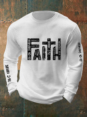 Men's Christian Bible Verses Faith Waffle Long Sleeve T-Shirt