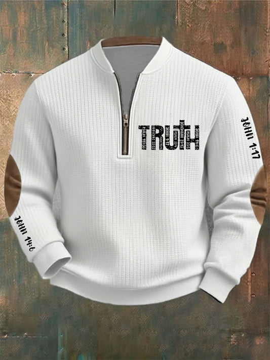 Men's Christian Bible Verses Faith Cross Printed Casual Top