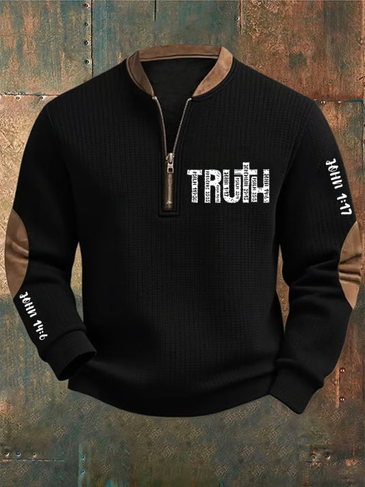 Men's Christian Bible Verses Faith Cross Printed Casual Top