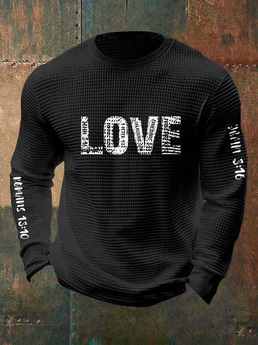 Men's Christian Bible Verses Faith Waffle Long Sleeve T-Shirt