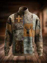 Men's Retro Western Faith Print Casual Top