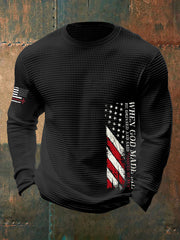 Men's When God Made Me Waffle Long Sleeve T-Shirt