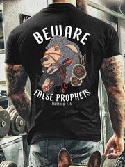 Men's Beware False Prophets Matthew 7:15 Short-sleeved T-shirt
