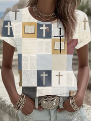 Women's Faith Art Printed short-sleeved T-shirt
