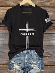 Women's Freedom Cross  Short Sleeve T-Shirt