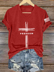 Women's Freedom Cross  Short Sleeve T-Shirt