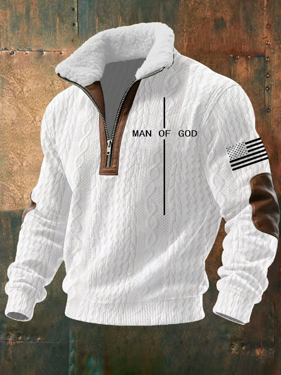 Men's Man Of God Baggy Zip-up Hoodie