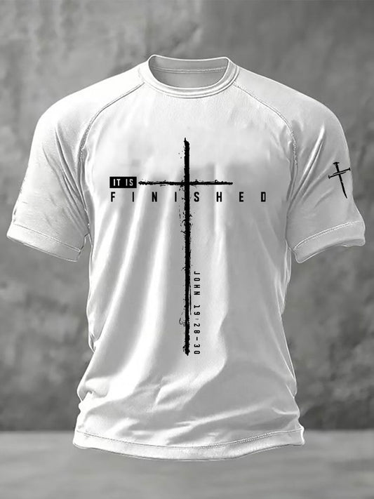 Men's It Is Finished Printed Casual T-shirt