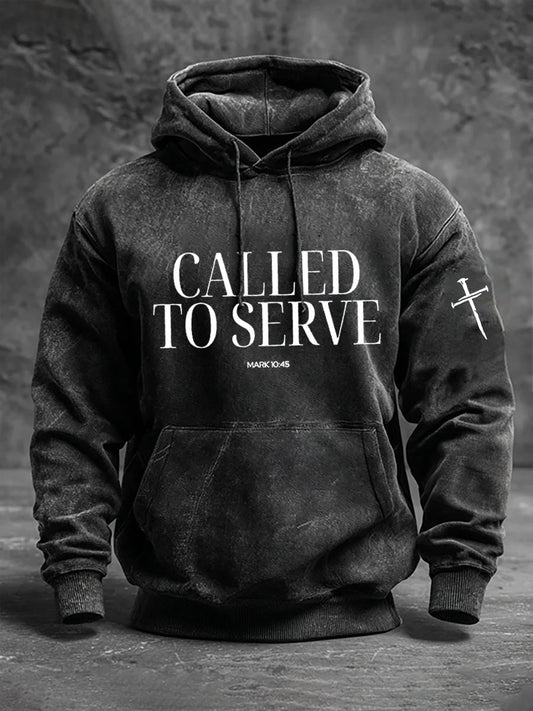 Men's Called To Serve Printed Casual Hoodie