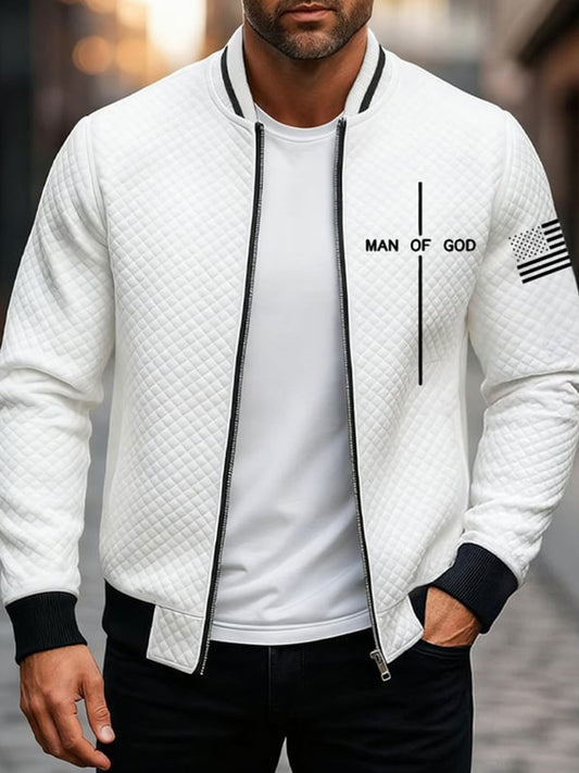 Men's Man Of God Cross Zip-Up Jacket
