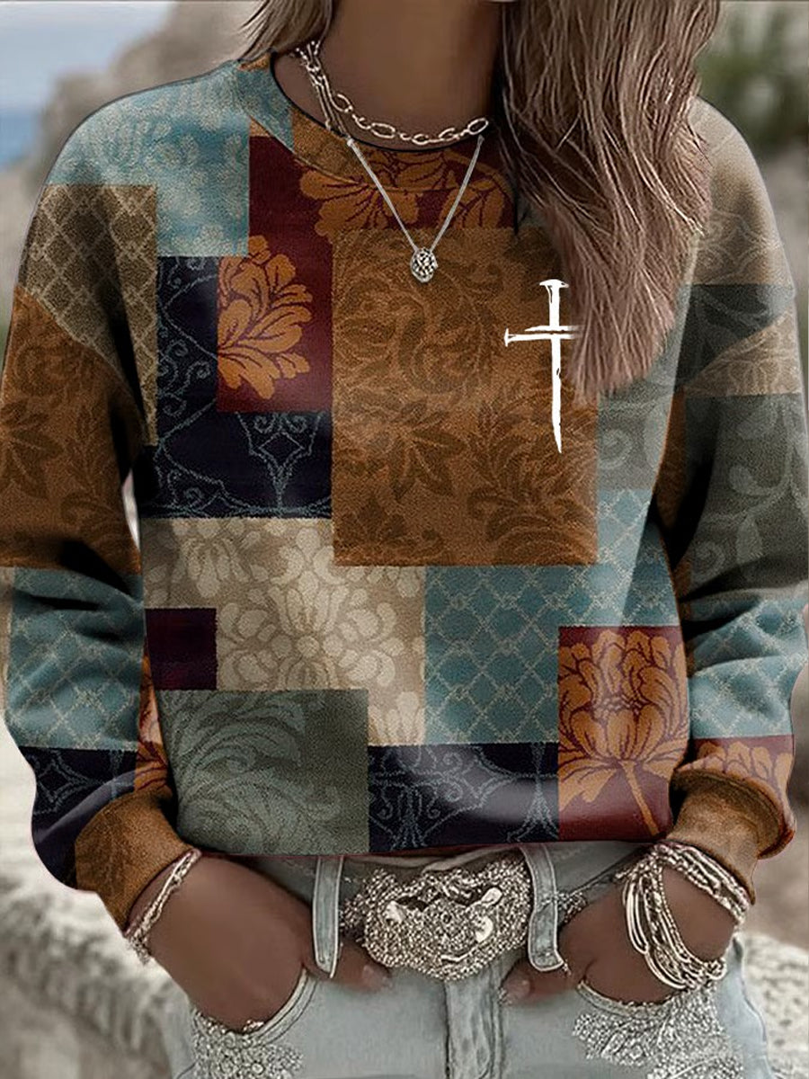 Women's Faith Art Printed Regular Sweatshirt