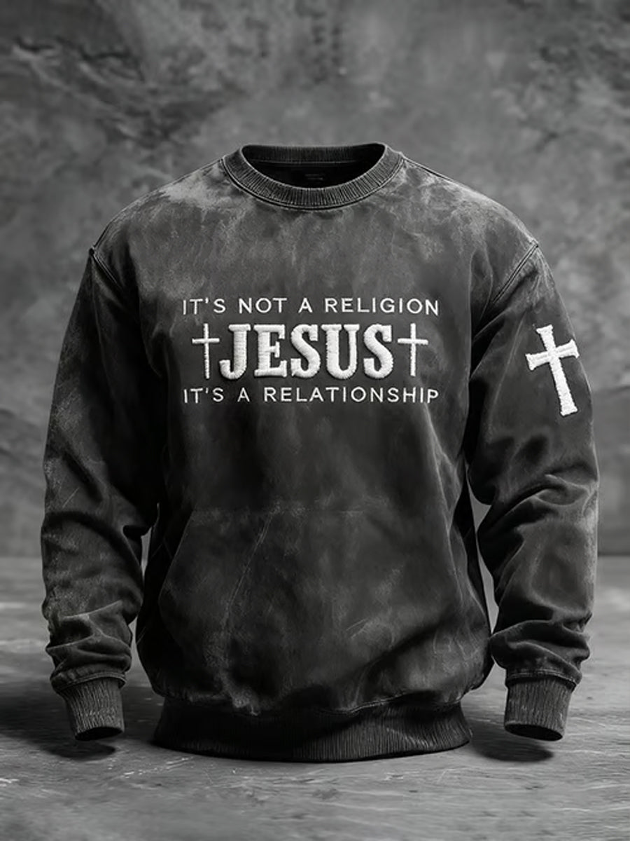 Men'S Casual It's Not A Religion Jesus It's A Relationship Sweatshirt