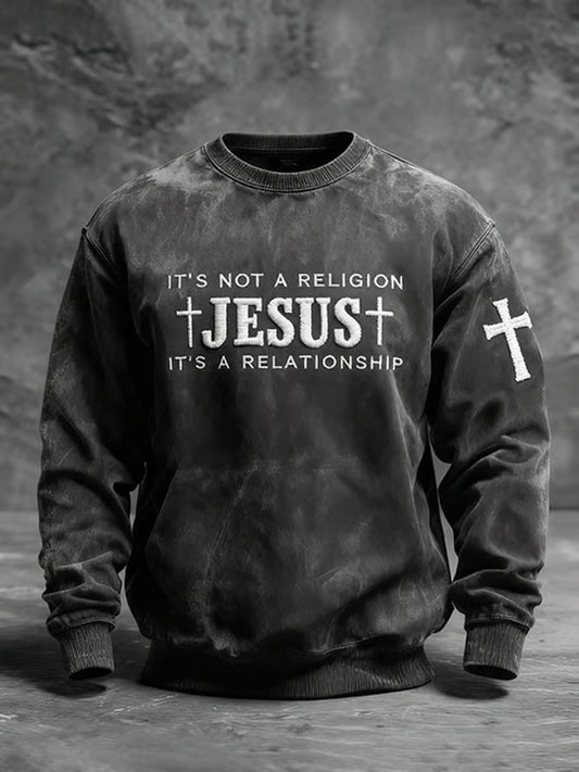 Men'S Casual It's Not A Religion Jesus It's A Relationship Sweatshirt