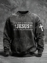 Men'S Casual It's Not A Religion Jesus It's A Relationship Sweatshirt