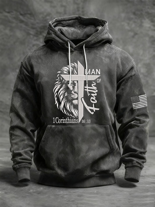 Men's Man Of Faith Casual Hoodie