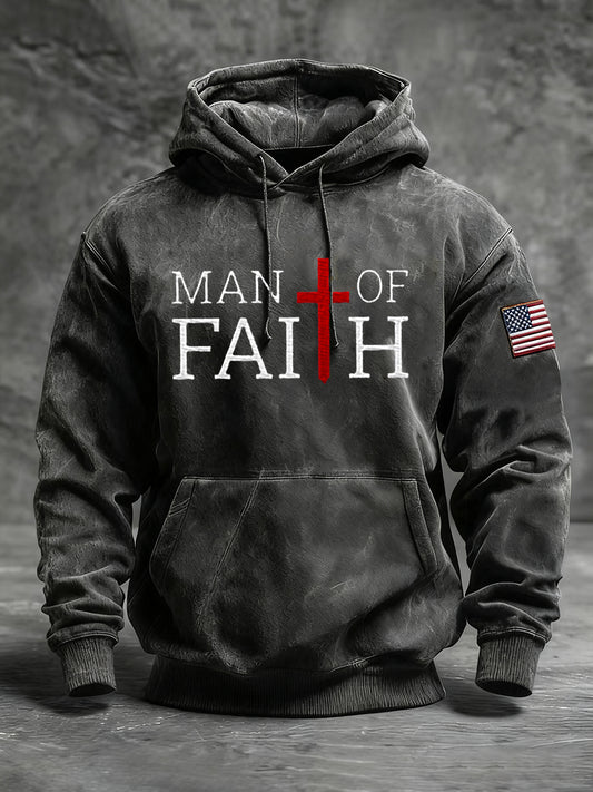 Men's Man Of Faith Cross  Sweatshirt