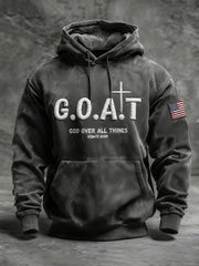 Men's GOAT God Over All Things Faith Cross Sweatshirt