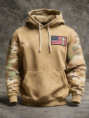 Men's Vintage Faith American Flag Camo Hoodie