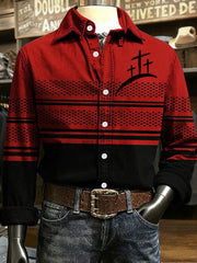 Men's Cross Print Casual Shirt
