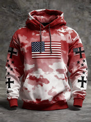 Men's Vintage Faith American Flag Camo Hoodie