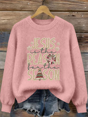 Women's Jesus Is The Reason For The Season Printed Casual Top