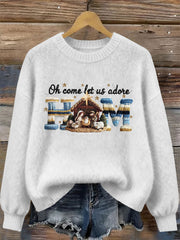 Women's Nativity Print Casual Sweatshirt