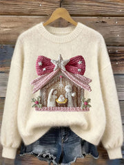 Women's Nativity Print Casual Sweatshirt