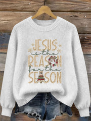 Women's Jesus Is The Reason For The Season Printed Casual Top
