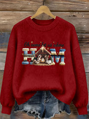 Women's Nativity Print Casual Sweatshirt