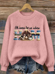 Women's Nativity Print Casual Sweatshirt