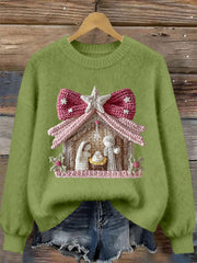 Women's Nativity Print Casual Sweatshirt