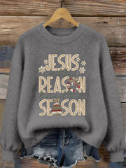 Women's Jesus Is The Reason For The Season Printed Casual Top