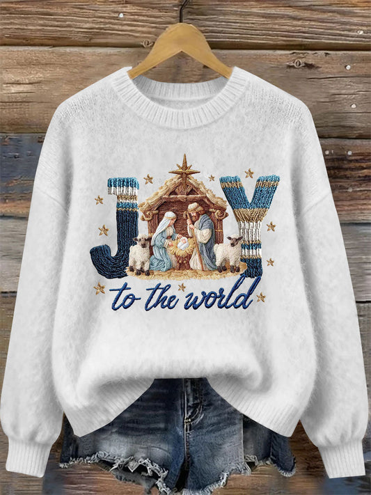 Women's Joy To The World Printed Casual Sweatshirt