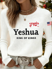Women's Yeshua King Of Kings Waffle Long Sleeve T-Shirt