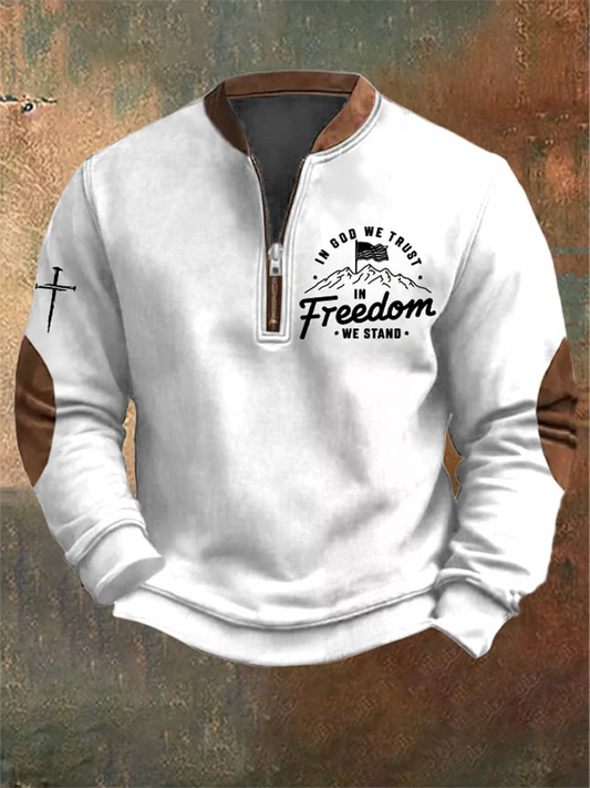 Men's In God We Trust In Freedom We Stand Sweatshirt