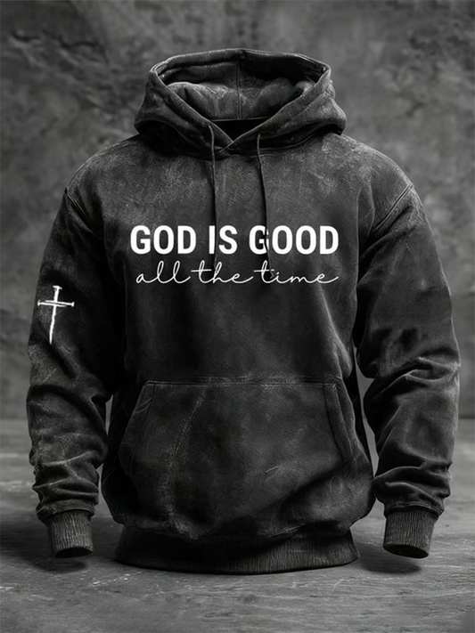 Men's God is Good All The Time Print Hoodie