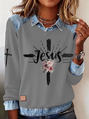 Women's Jesus Velvet Top